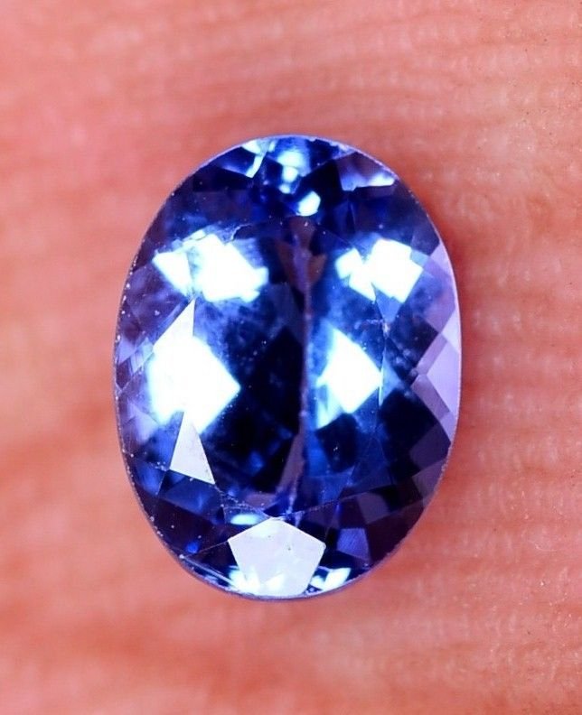 Very Nice Oval Shape Natural Tanzanite Violet Blue 0.85 Carat Certified HG 9362