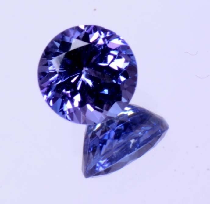 For Use Ring Natural Violet Blue Tanzanite Round Shape 0.54 Ct Certified HG 9300