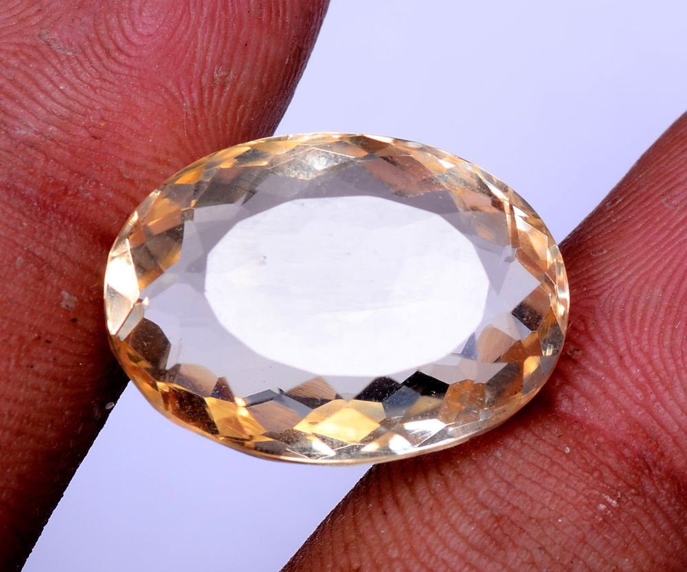 Use For Jewelry 23.83 Ct Oval Shape Natural Yellow Citrine Certified*HG 9080
