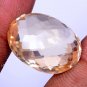 22.62 Ct Oval Shape Natural Yellow Citrine Checker Cut Free Certified*HG 9078