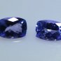 Natural Violet Blue Tanzanite 2.32 Ct Cushion Shape Pair Free Certified HG 8604