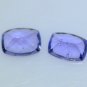 Natural Violet Blue Tanzanite 2.32 Ct Cushion Shape Pair Free Certified HG 8604