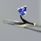 Natural Tanzanite 925 Sterling Silver Trillion Shape 0.80 Ct"Ring Size 7"HG 8176