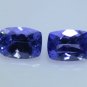 Natural Scenic Tanzanite Violet Blue 1.88Ct Cushion Shape Pair Certified HG 8614