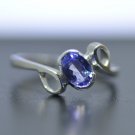 Natural Tanzanite 925 Sterling Silver "Ring Size 6 "0.95 Ct Oval Shape HG 8181