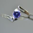 Round Shape 0.70 Ct 925 Sterling Silver "Ring Size 7 "Natural Tanzanite HG 8178