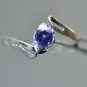 Round Shape 0.70 Ct 925 Sterling Silver "Ring Size 7 "Natural Tanzanite HG 8178