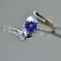 Round Shape 0.70 Ct 925 Sterling Silver "Ring Size 7 "Natural Tanzanite HG 8178