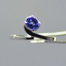0.80 Ct Oval Shape 925 Sterling Silver "Ring Size 6 Natural Tanzanite HG 8179