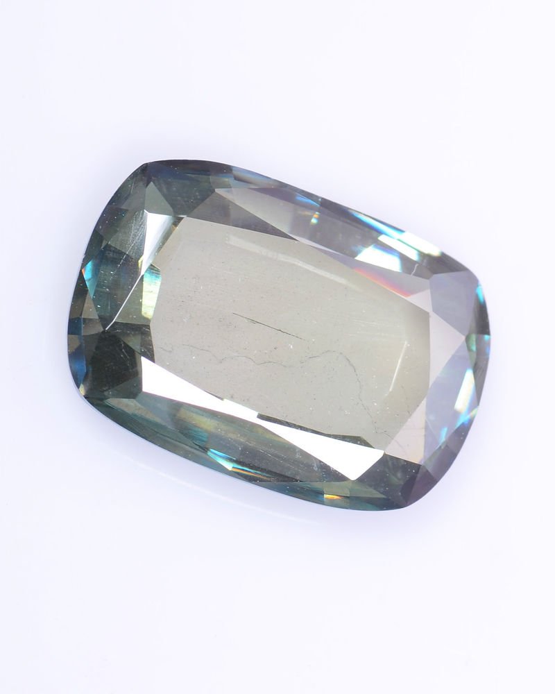 Very Nice Fancy Shape Greenish Colour Loose Moissanite 6.54 Ct Certified HG 8761