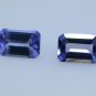 Emerald Cut 0.93Ct Natural Tempting Violet Blue Tanzanite Pair Certified HG 8995