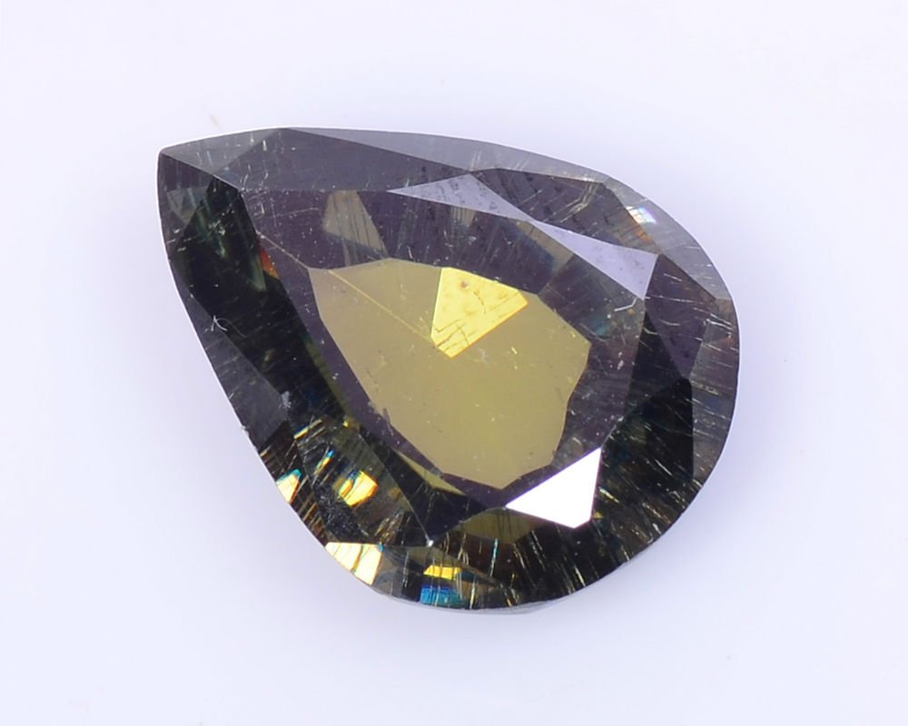 For Pendent Pear Shape 3.08 Ct Fancy Color Moissanite Diamond Certified HG 8825