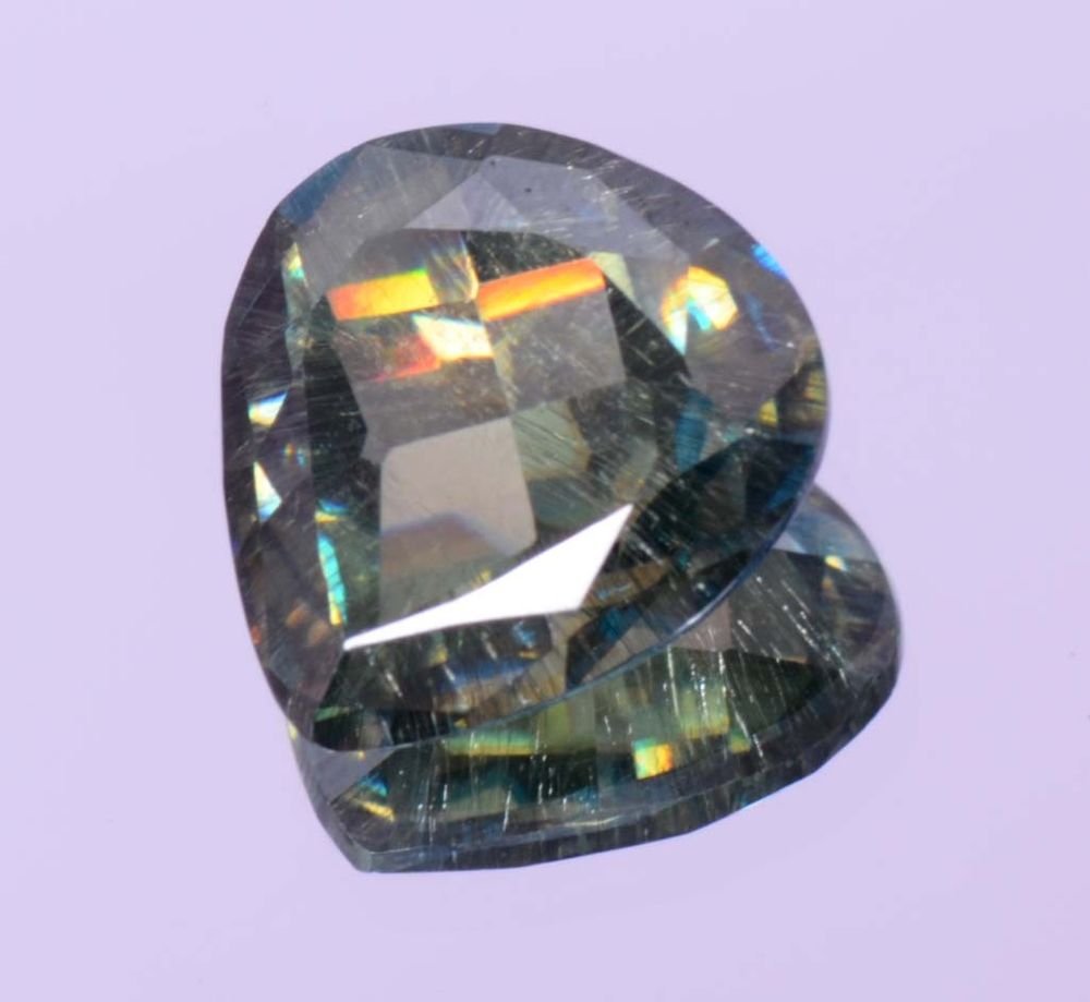 Lovely Pendent Pear Shape 2.85Ct Fancy Colour Loose Moissanite Certified HG 9123