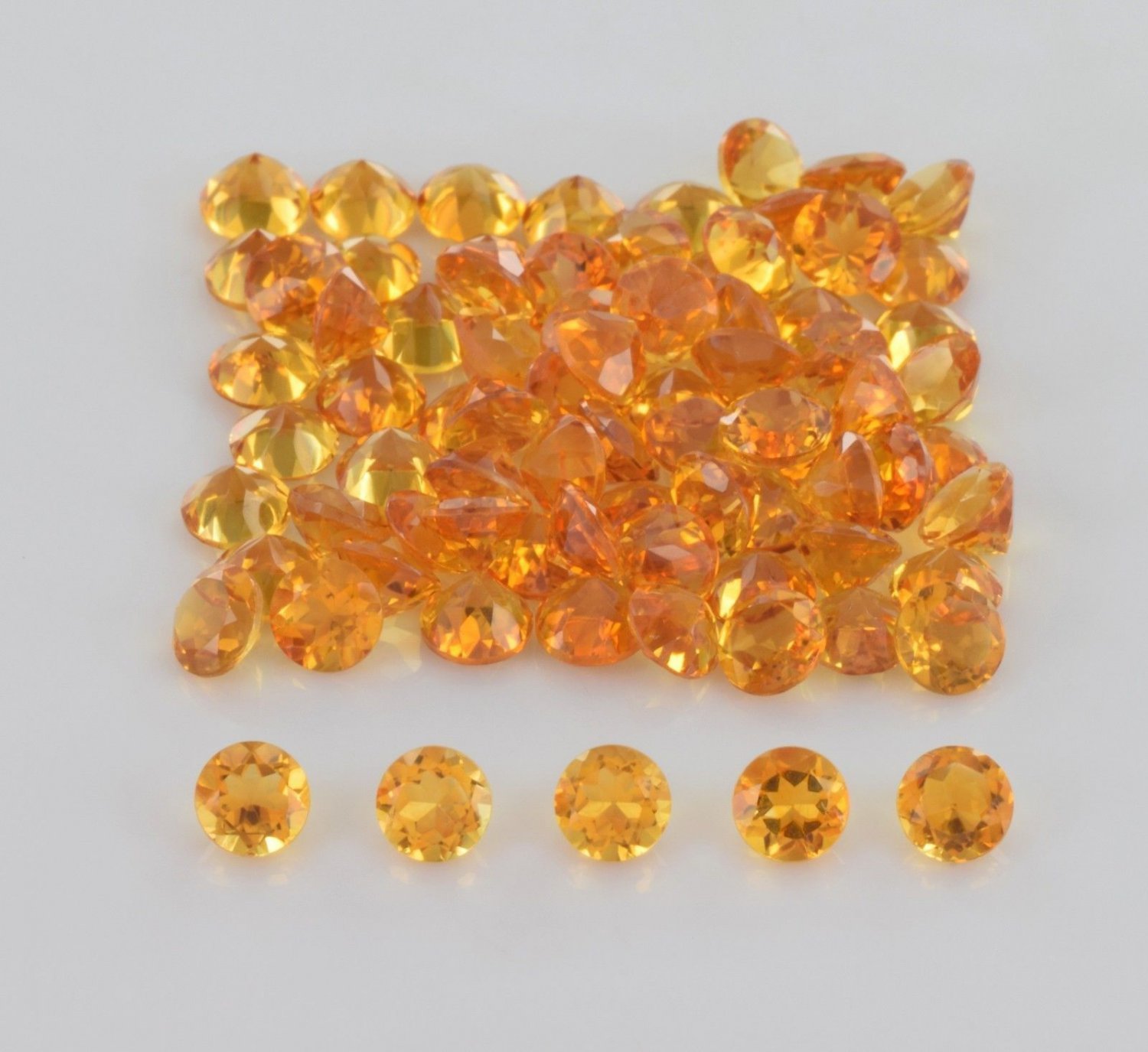 Natural Citrine VS Quality 3mm Faceted Round 25 Pieces Lot Loose Gemstone