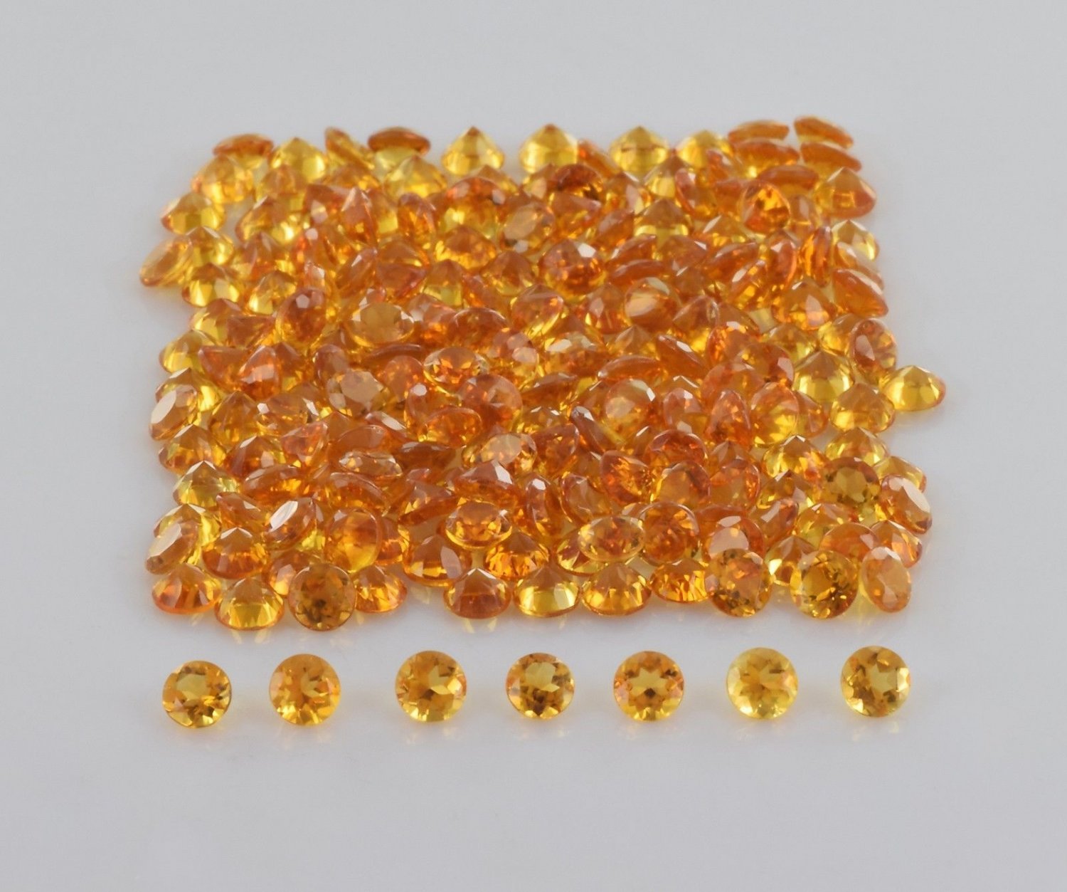 Natural Citrine top Quality 7mm Faceted Round 50 Pieces Lot Loose Gemstone
