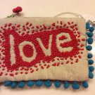 NWT Beaded Love Coin Purse