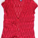 Jones New York Signature Size Small 100% Cotton Women's Red Cardigan Sweater