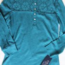 Nwt Chaps Petite Turquoise Lace Shirt Size Xs-Pt
