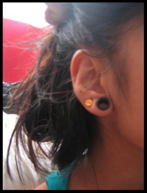 yellow.orange.button.earring