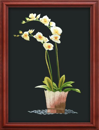 Orchid embroidery picture