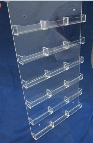 1) Source One 18 Pocket Wall Mount CLEAR Business Card  Holder SHIPS FREE