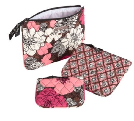 vera bradley cosmetic bag trio