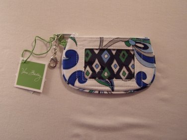Vera Bradley Clip Zip ID Mediterranean White NWT Retired coin purse tech card travel pill case