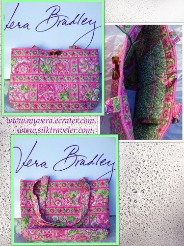 Vera Bradley Small Tic Tac Tote handbag Petal Pink NWT Retired nice for e-reader, tablet