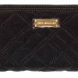Vera Bradley Wallet Black microfiber NWT Retired 3 section zip-around accordian zebra Giftboxed