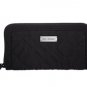 Vera Bradley Wallet Black microfiber NWT Retired 3 section zip-around accordian zebra Giftboxed