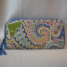 Vera Bradley Travel Organizer Capri Blue zip around wallet   Retired NWT boarding passport