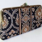 Vera Bradley Clutch Wallet Caffe Latte kisslock organizer Retired