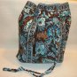 Java Blue Backsack Vera Bradley drawstring backpack laundry knitting bag Boho NWT