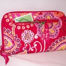 Vera Bradley Zip Around Wallet Rasberry Fizz passport holder organizer wristlet NWT Retired