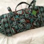 Vera Bradley Large Duffel Java Blue original pattern satchel weekend overnight carryon Retired RARE