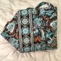 Vera Bradley Large Duffel Java Blue original pattern satchel weekend overnight carryon Retired RARE