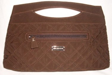 Vera Bradley Clutch Espresso microfiber handbag purse slim tote