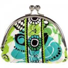 Vera Bradley Lime's Up Double Kiss Coin  NWT Retired kisslock small case