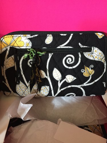Vera Bradley Zip Around Wallet Yellow Bird  clutch organizer