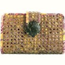Vera Bradley Tiki Clutch Bali Gold Retired evening cruise bag rattan cane