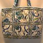 Vera Bradley Large Tic Tac Tote Mediterranean White xl beachbag weekender overnighter Retired