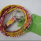 Vera Bradley Lanyard in Retired BALI GOLD key ID badge coin case holder