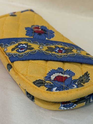 Vera Bradley Double Eye case French YELLOW vintage 2 pair eyeglass