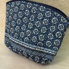 Vera Bradley INDIGO Large Cosmetic vintage EUC made in USA makeup case