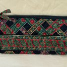 Vera Bradley Christmas Holiday Pen and Pencil Case vintage mint retired Made in USA