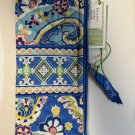 Vera Bradley Brush and Pencil case CAPRI BLUE Retired travel tools tech case NWT