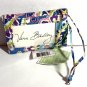 Vera Bradley Luggage Tag Capri Blue business credit card holder Retired