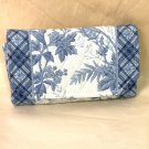 Vera Bradley Blue Toile Wallet On String crossbody bag coin document holder Retired EUC Vintage