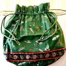 Vera Bradley Ditty Bag LURES green gym beach wet vinyl lined drawstring pouch Retired