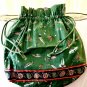 Vera Bradley Ditty Bag LURES green gym beach wet vinyl lined drawstring pouch Retired